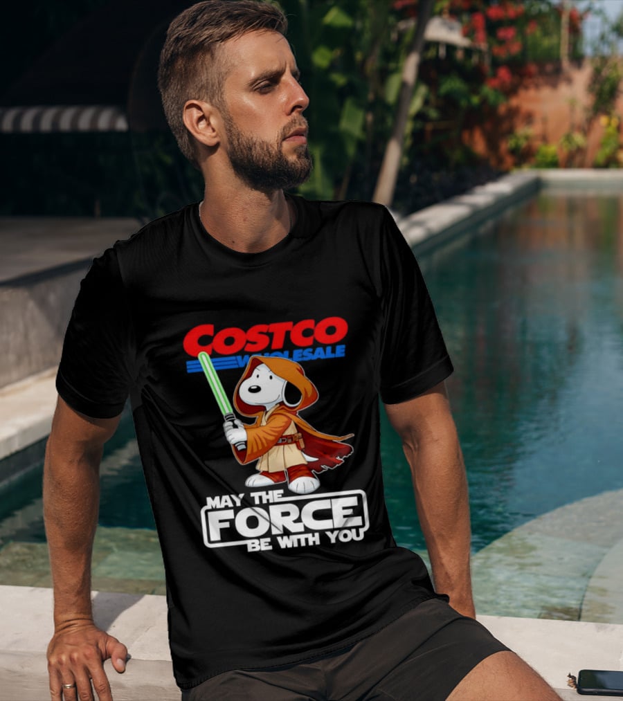 Snoopy Costco Wholesale May The Force Be With You Star Wars Jedi Lightsaber T-Shirt