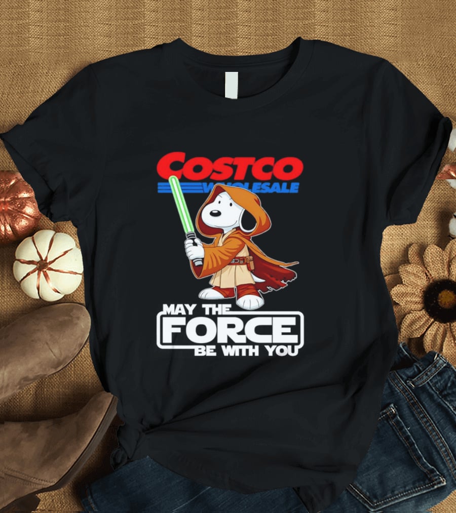 Snoopy Costco Wholesale May The Force Be With You Star Wars Jedi Lightsaber T-Shirt