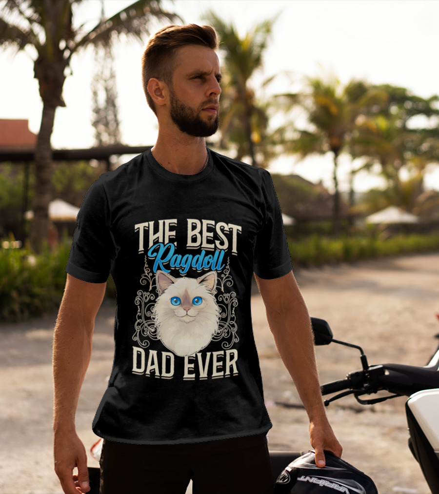 The Best Ragdoll Dad Ever Blue Eyed Cat T-Shirt