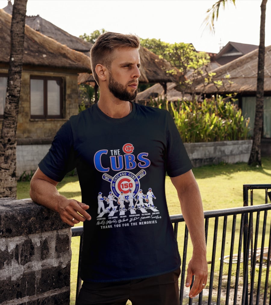 Chicago Cubs 150th Anniversary Thank You For The Memories Signatures T-Shirt