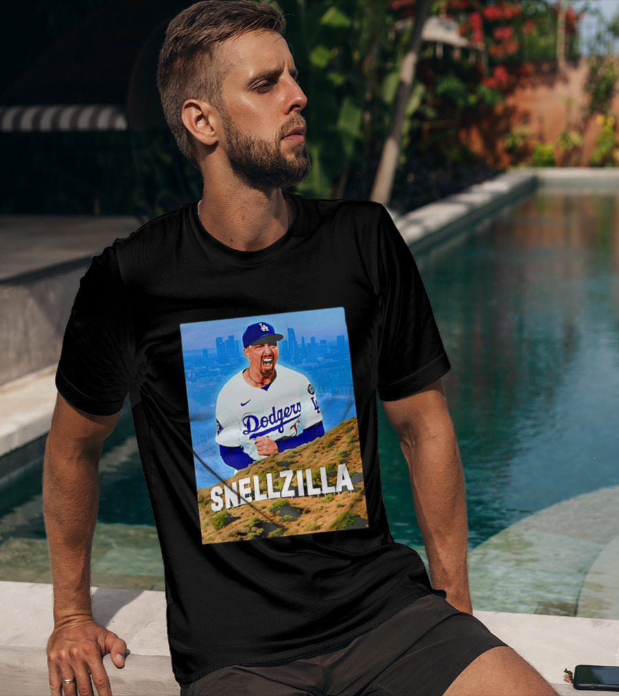 Blake Snell La Dodgers Snellzilla Los Angeles Skyline T-Shirt