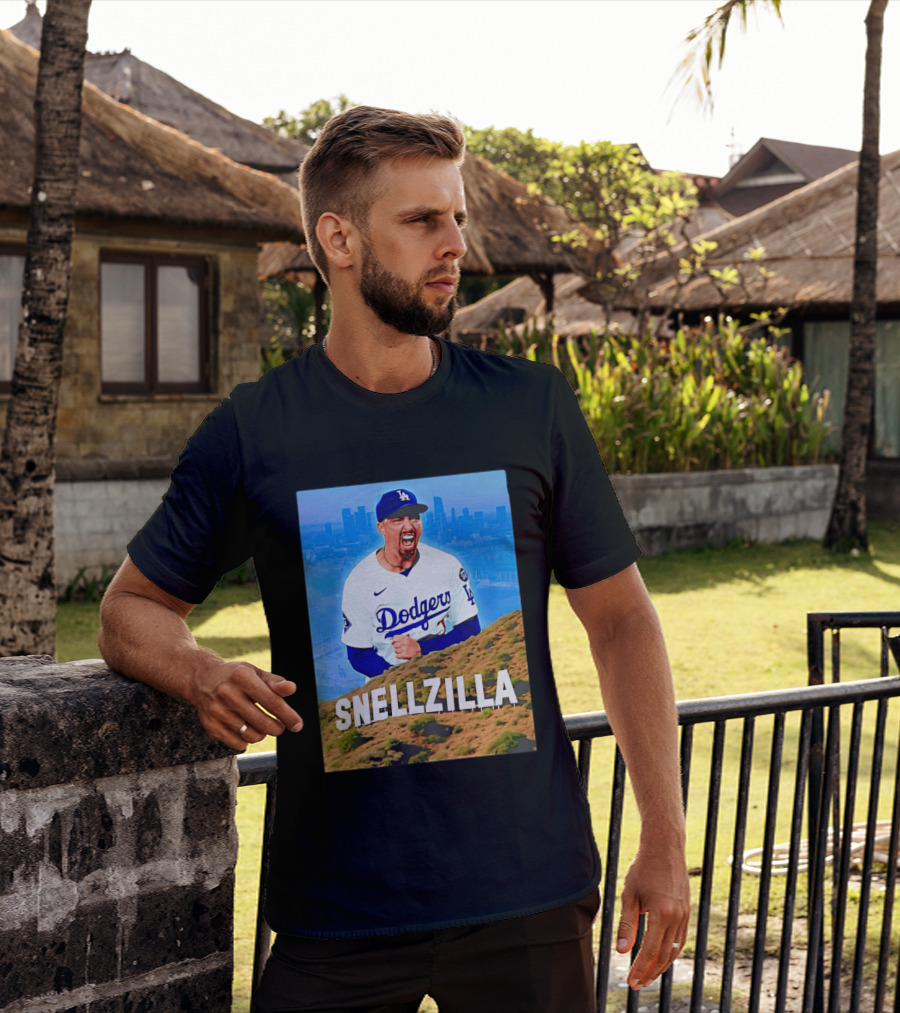 Blake Snell La Dodgers Snellzilla Los Angeles Skyline T-Shirt