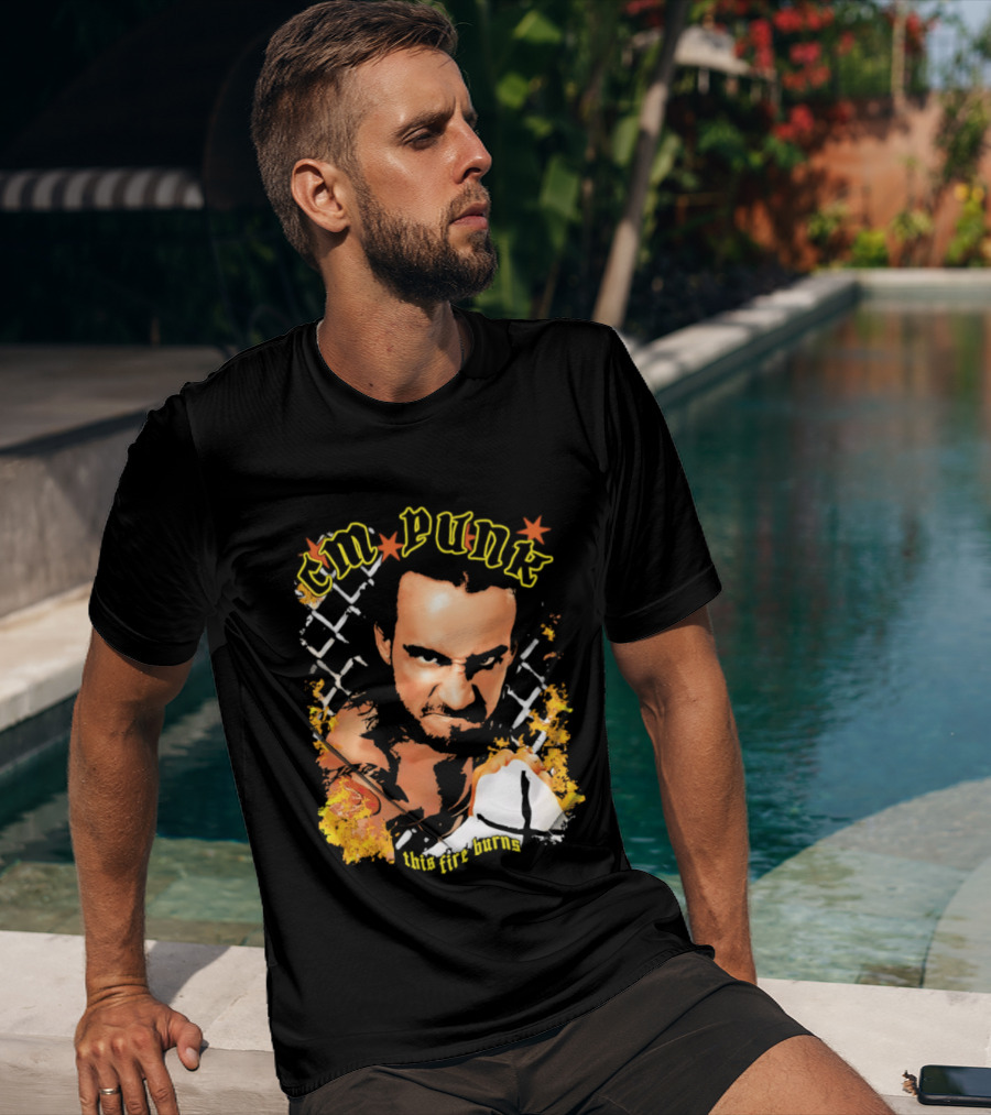 CM Punk This Fire Burns Wrestling T-Shirt
