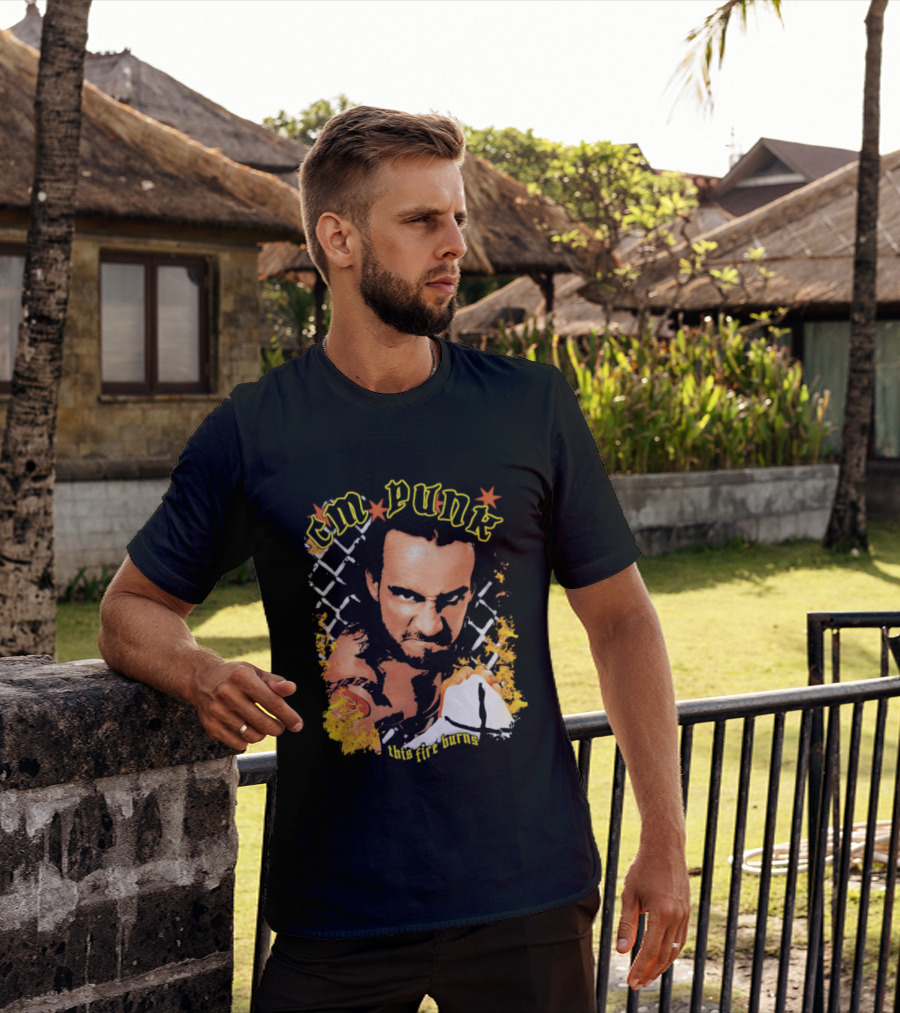 CM Punk This Fire Burns Wrestling T-Shirt