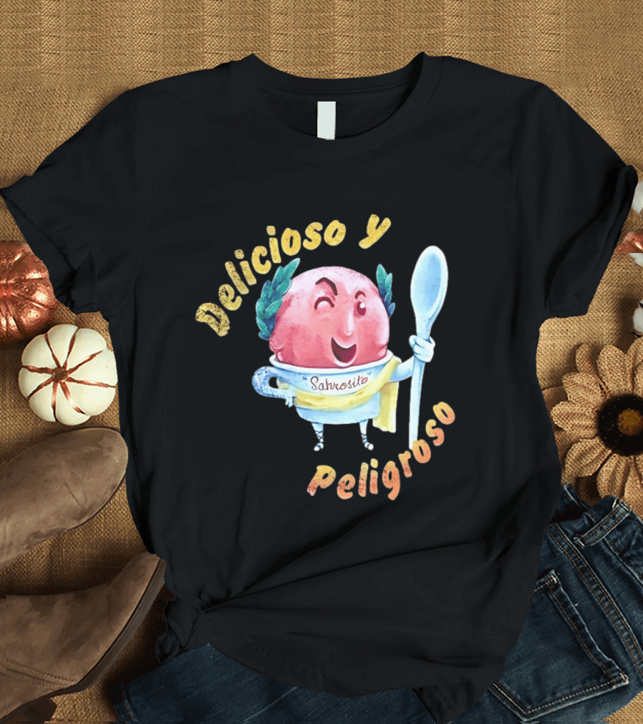 Delicioso Y Sabrosito Peligroso Helado Sonriente Dibujos Animados Cucharón T-Shirt