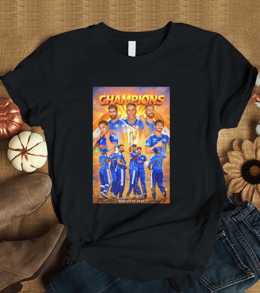 Champions India World Cup 2026 Cricket Celebration T-Shirt