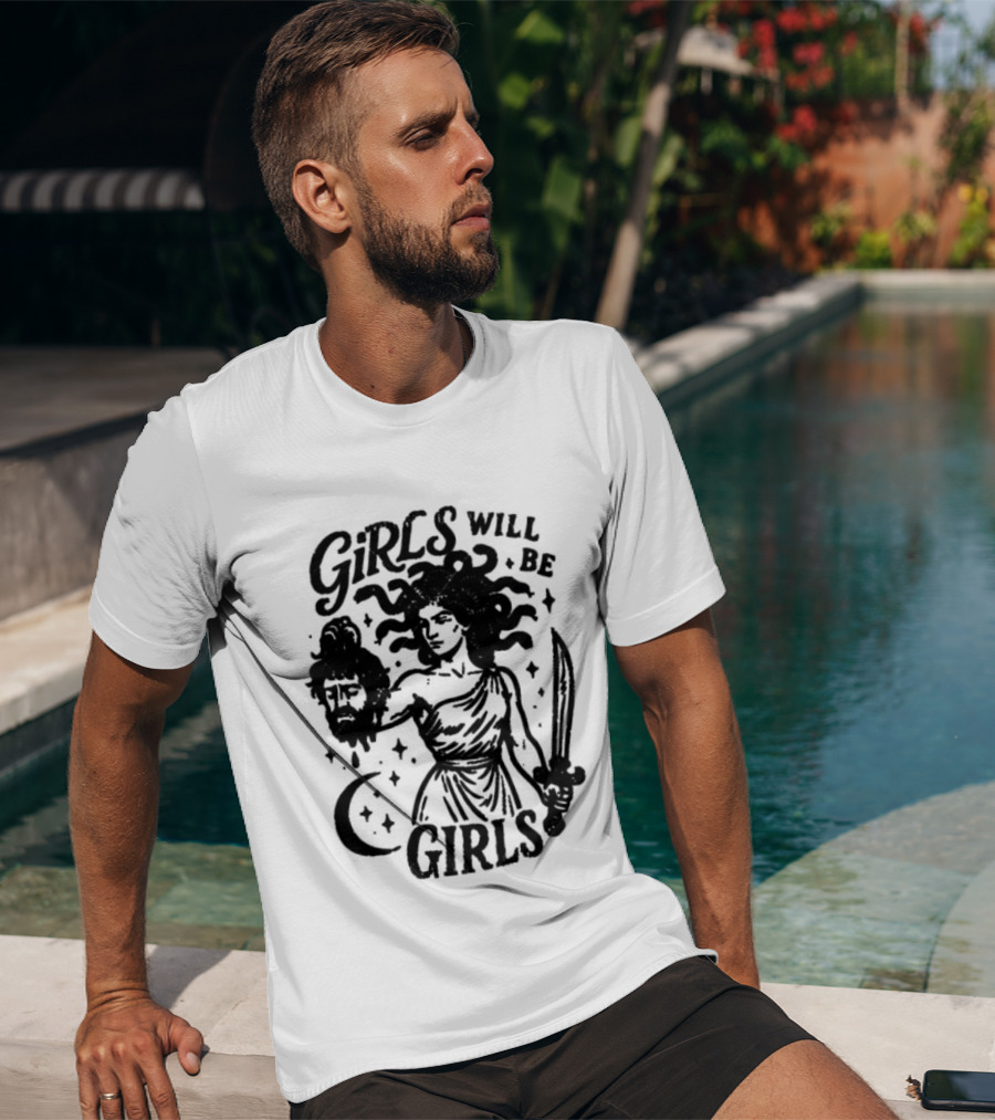 Girls Will Be Girls Medusa Holding Severed Head T-Shirt