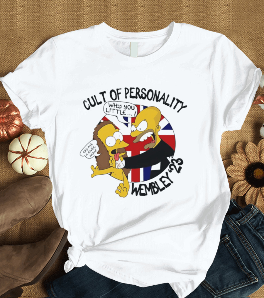Cult Of Personality Wembley 2023 Cartoon "Why You Little" UK Flag T-Shirt