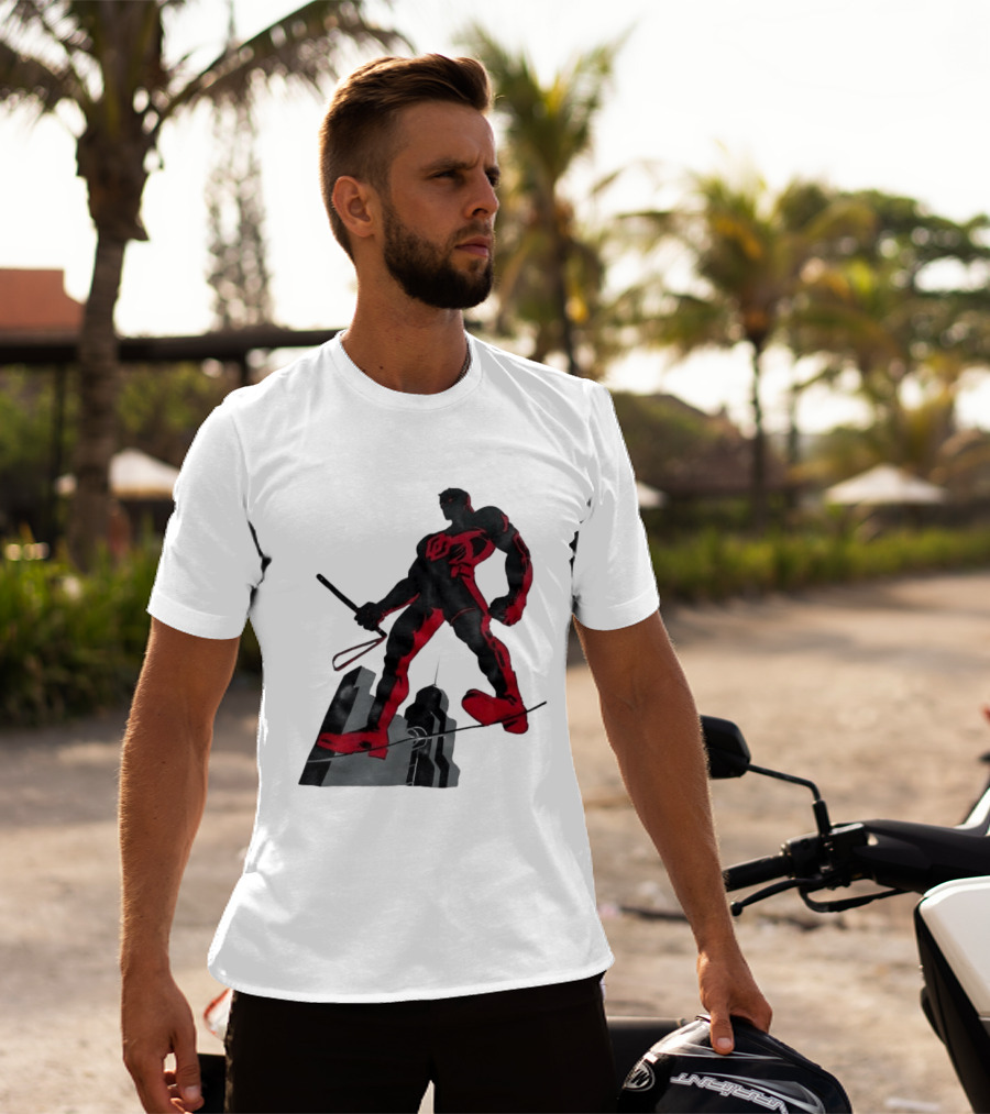 Daredevil Marvel Red Superhero Cityscape T-Shirt