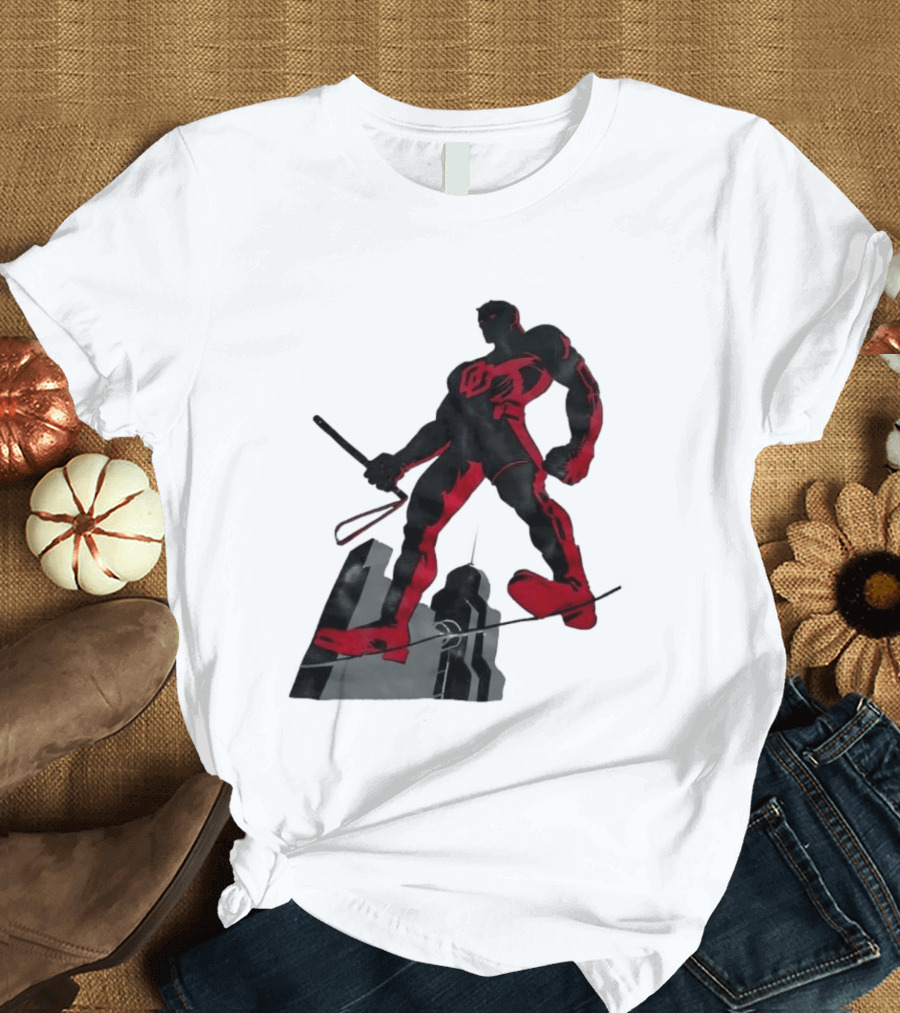 Daredevil Marvel Red Superhero Cityscape T-Shirt