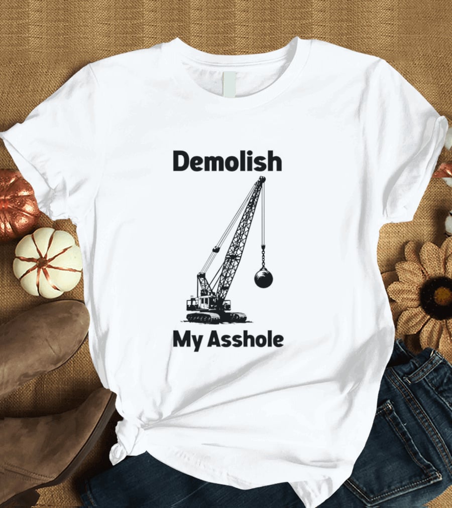 Demolish My Asshole Wrecking Ball Joke Humor T-Shirt