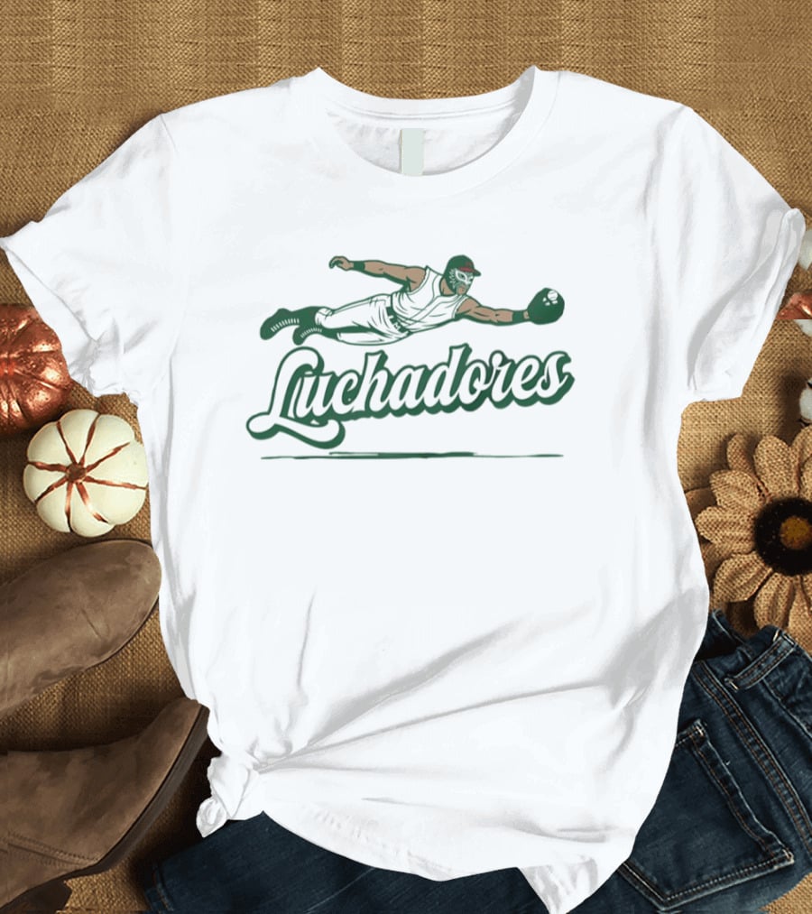 Luchadores Baseball Player Diving Catch T-Shirt