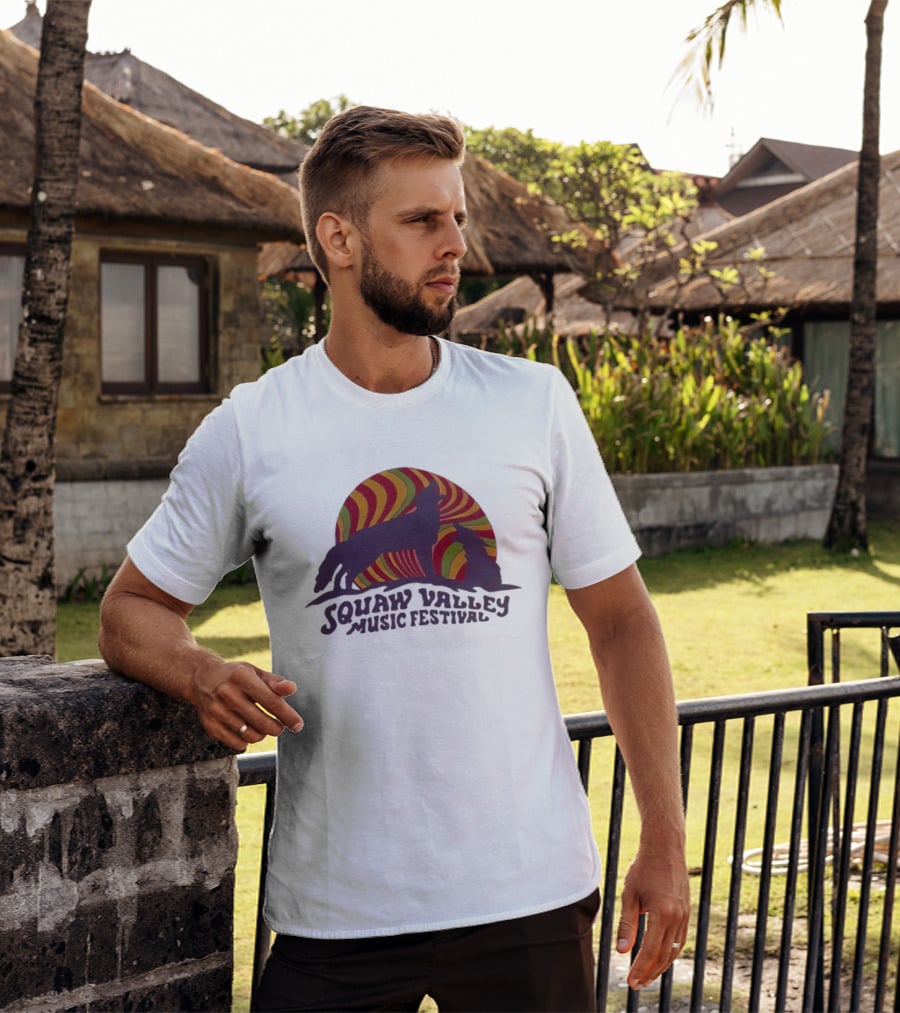 Squaw Valley Music Festival Psychedelic Wolf And Sunburst T-Shirt