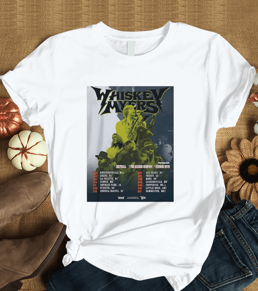 Whiskey Myers 2026 Tour North America Dates With Southall And The Record Company T-Shirt