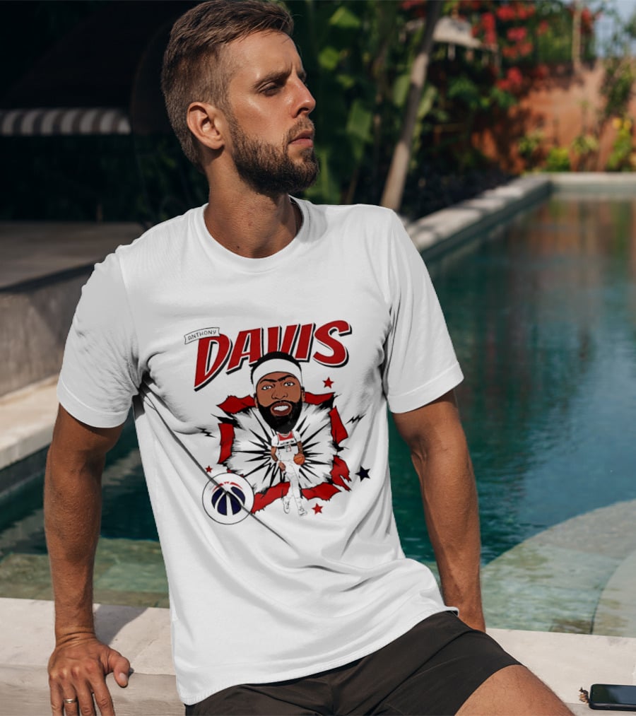 Anthony Davis Washington Wizards Cartoon Style Basketball Star T-Shirt