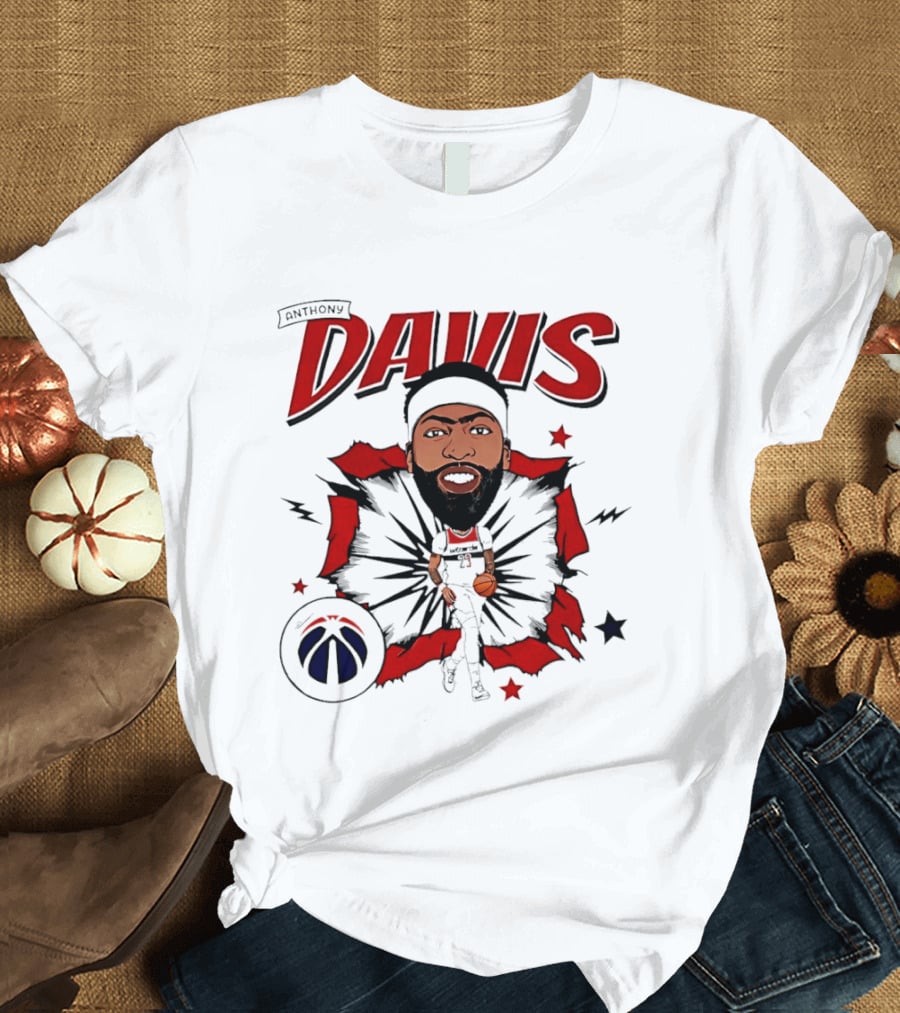 Anthony Davis Washington Wizards Cartoon Style Basketball Star T-Shirt