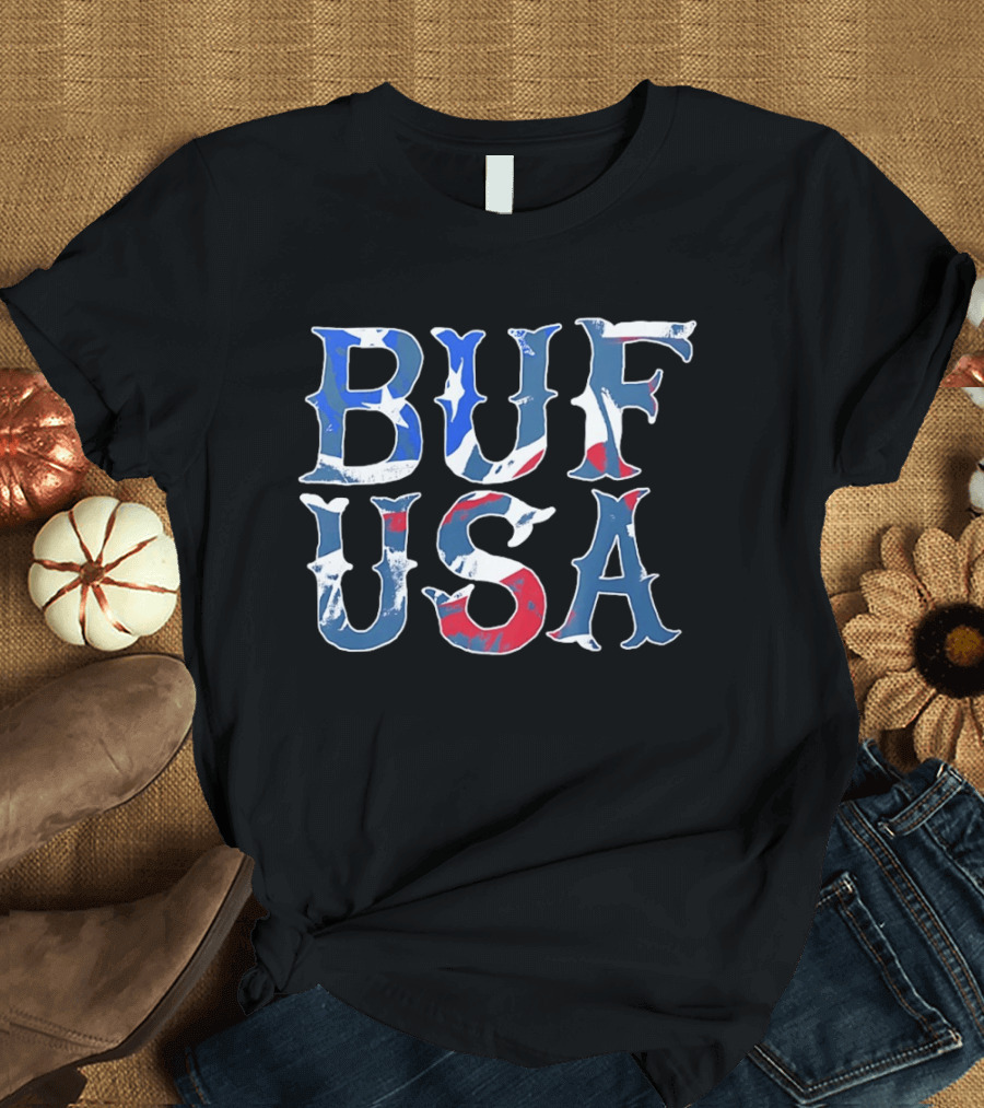 BUF USA American Flag Colors Buffalo Bills T-Shirt