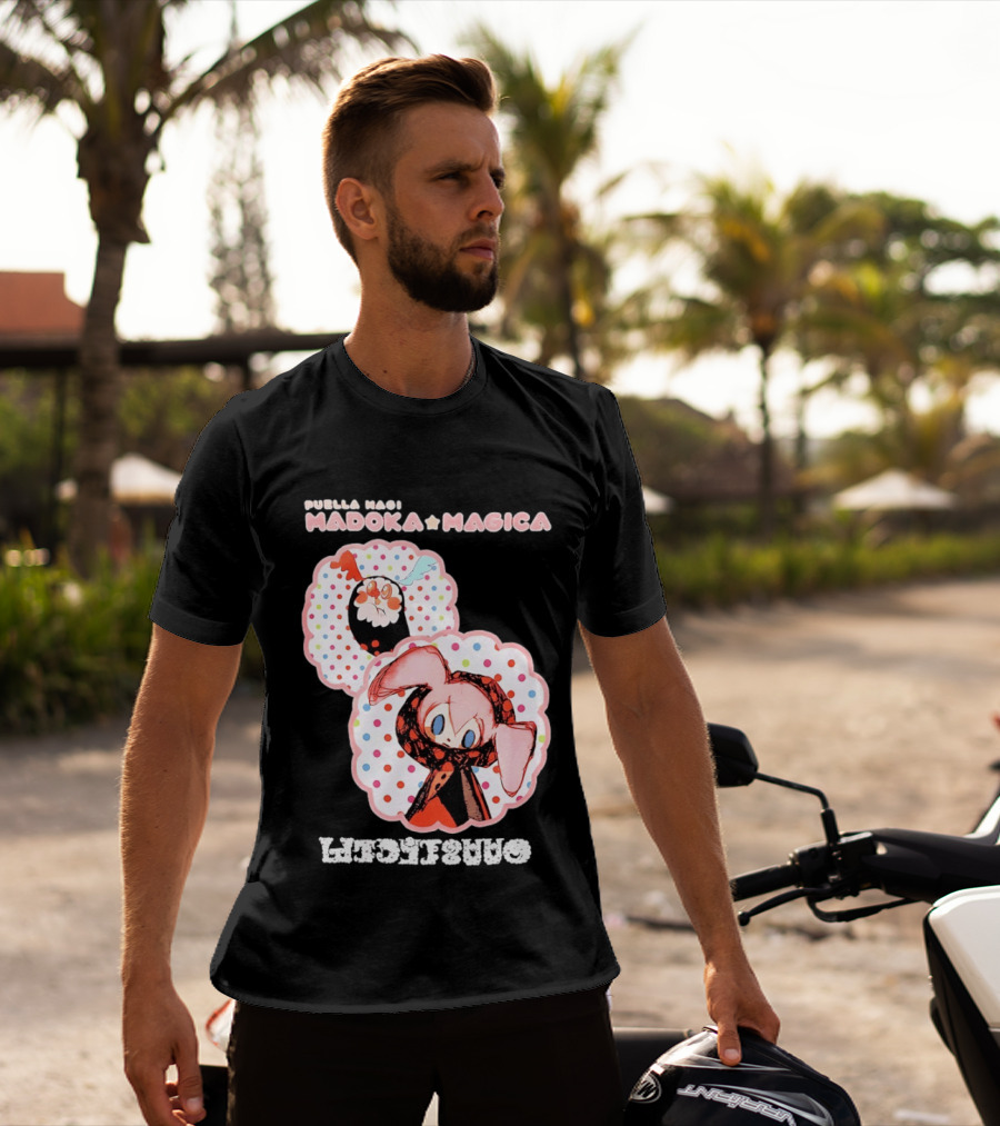 Puella Magi Madoka Magica Cute Kawaii Kyubey Quilt T-Shirt