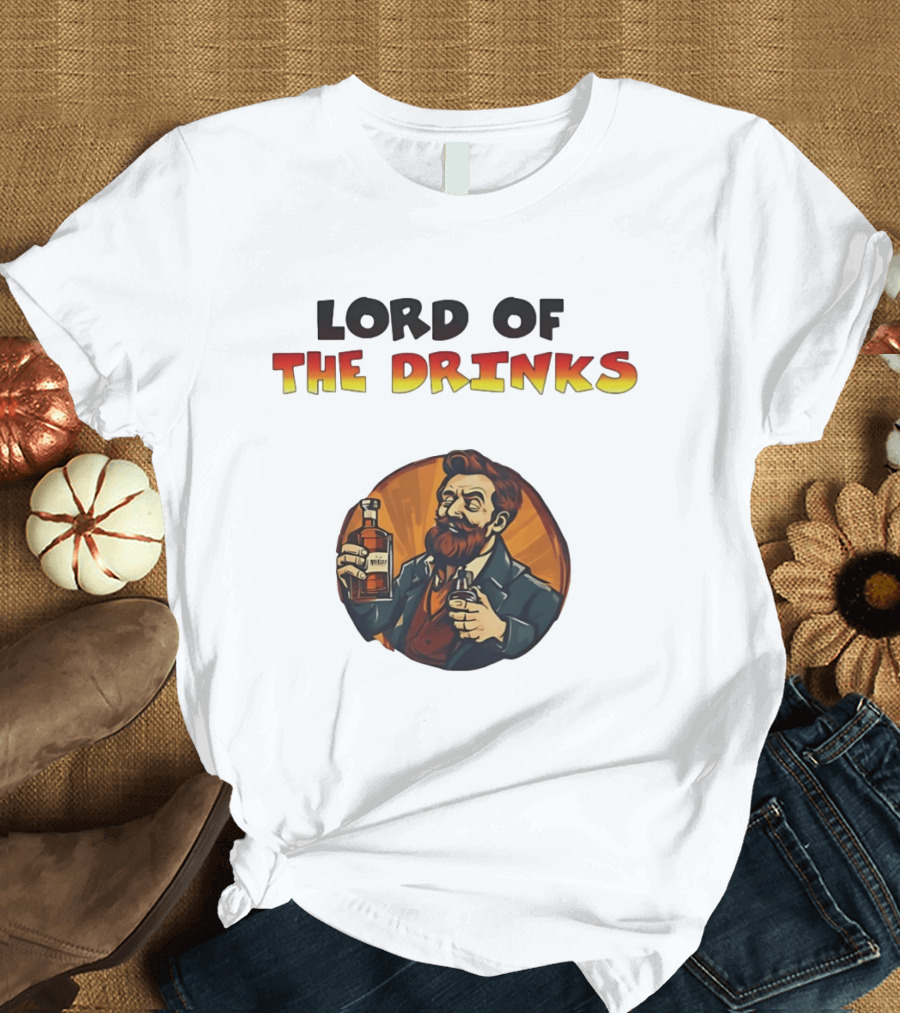 Lord Of The Drinks Whiskey Bearded Man T-Shirt