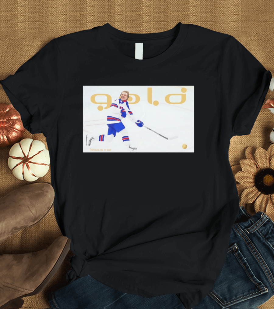 USA Hockey Jack Hughes Gold Medal 2026 Team Celebration T-Shirt