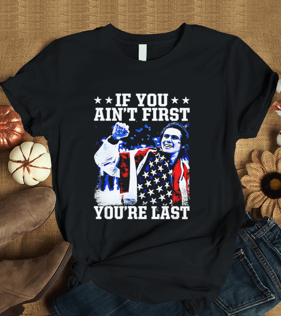 Jack Hughes If You Ain't First You're Last 2026 Winter Olympics USA Flag Victory T-Shirt