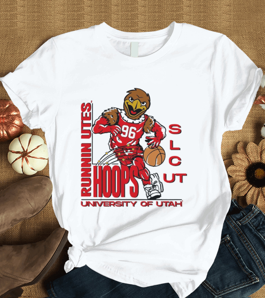 Runnin Utes Hoops SLcut University Of Utah Basketball Bird T-Shirt