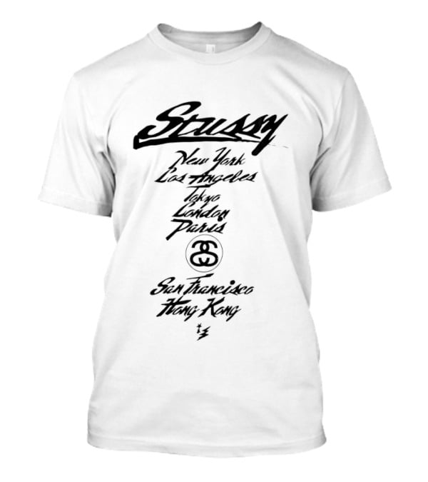 Stussy New York Los Angeles Tokyo London Paris San Francisco Hong Kong Signature 8 Ball T-Shirt