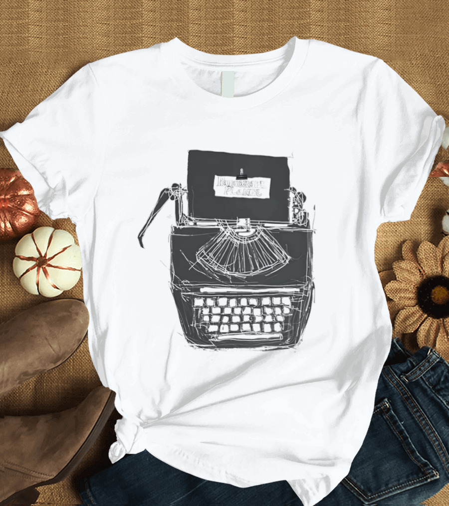 Typewriter Paragraph Planet Book Lovers Novelists Retro Writer Aesthetic T-Shirt