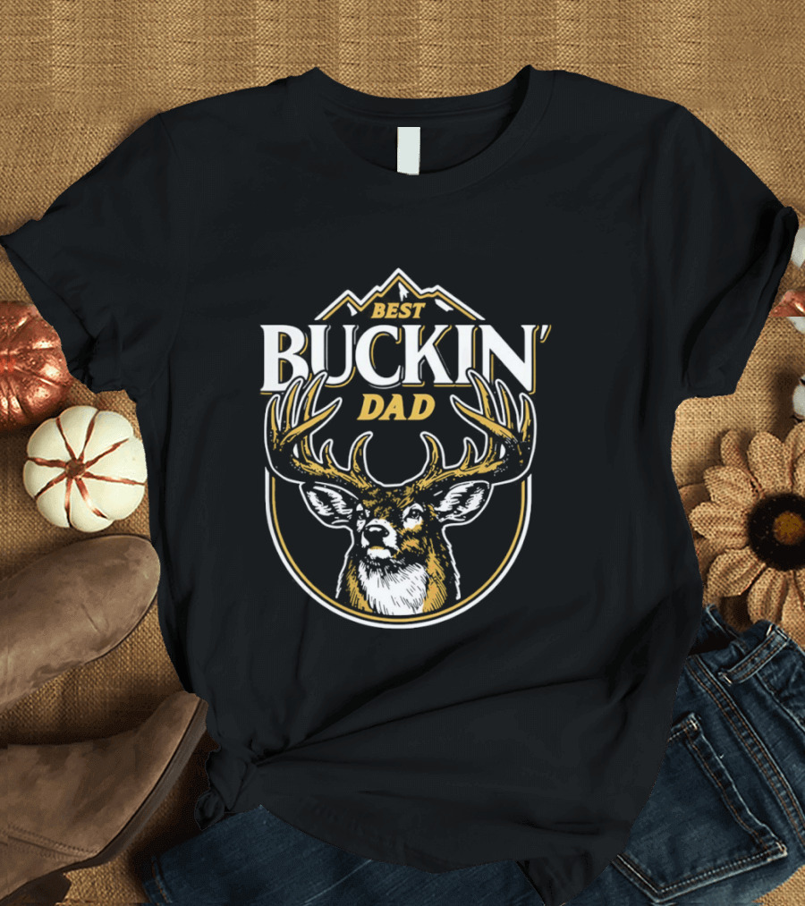 Best Buckin' Dad Deer Antlers Mountain T-Shirt