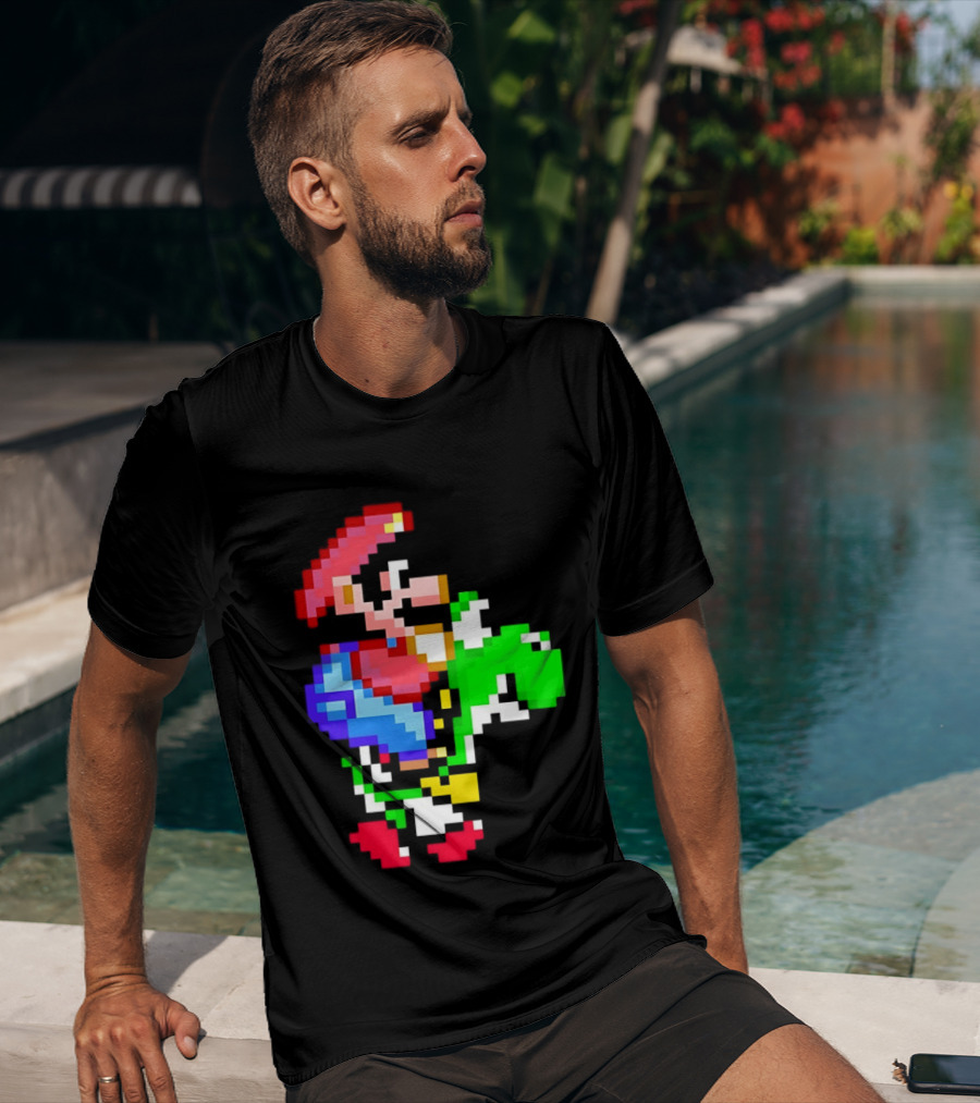 Mario And Yoshi Super Mario World Pixel T-Shirt