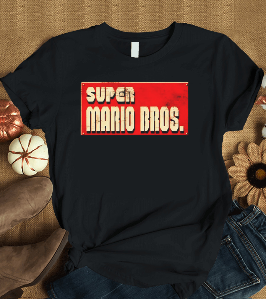 Super Mario Bros Iconic Title Sign T-Shirt