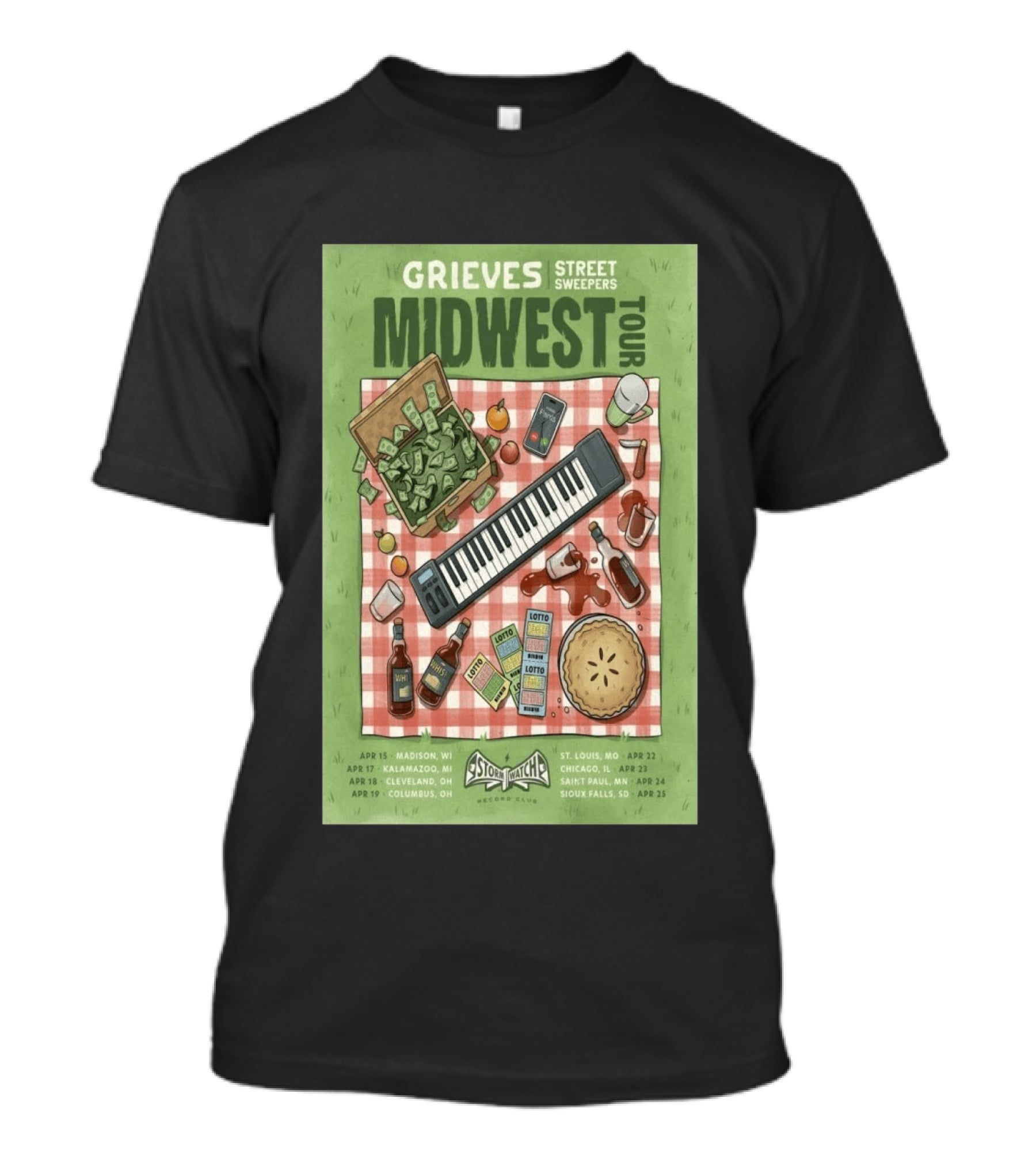 Grieves Midwest Tour Street Sweepers Storm Records 2026 Keyboard Picnic T-Shirt