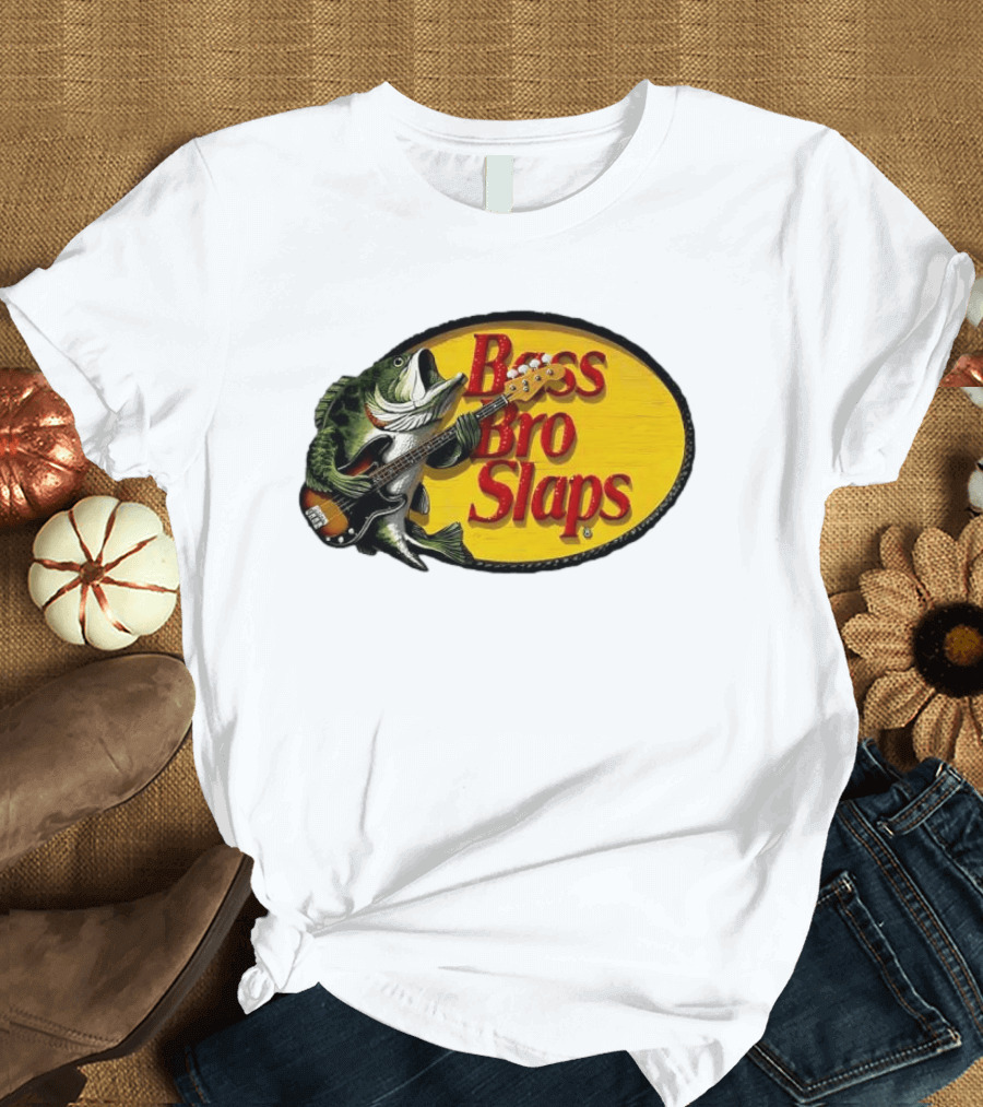 Bass Bro Slaps Fish Playing Electric Guitar T-Shirt