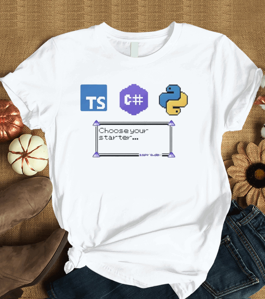 Choose Your Starter TS C# Python Pixel T-Shirt