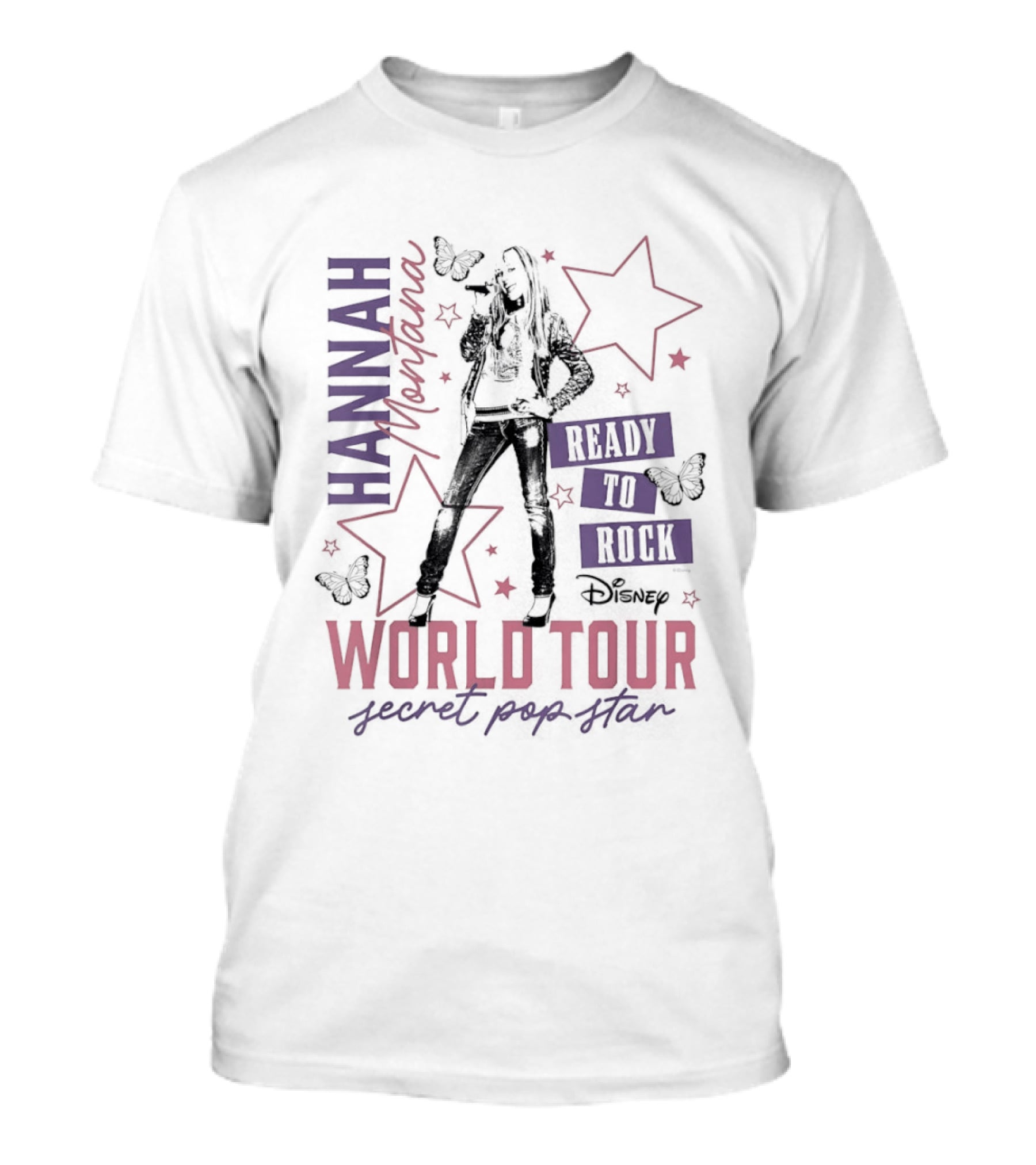 Hannah Montana Ready To Rock World Tour Secret Pop Star T-Shirt