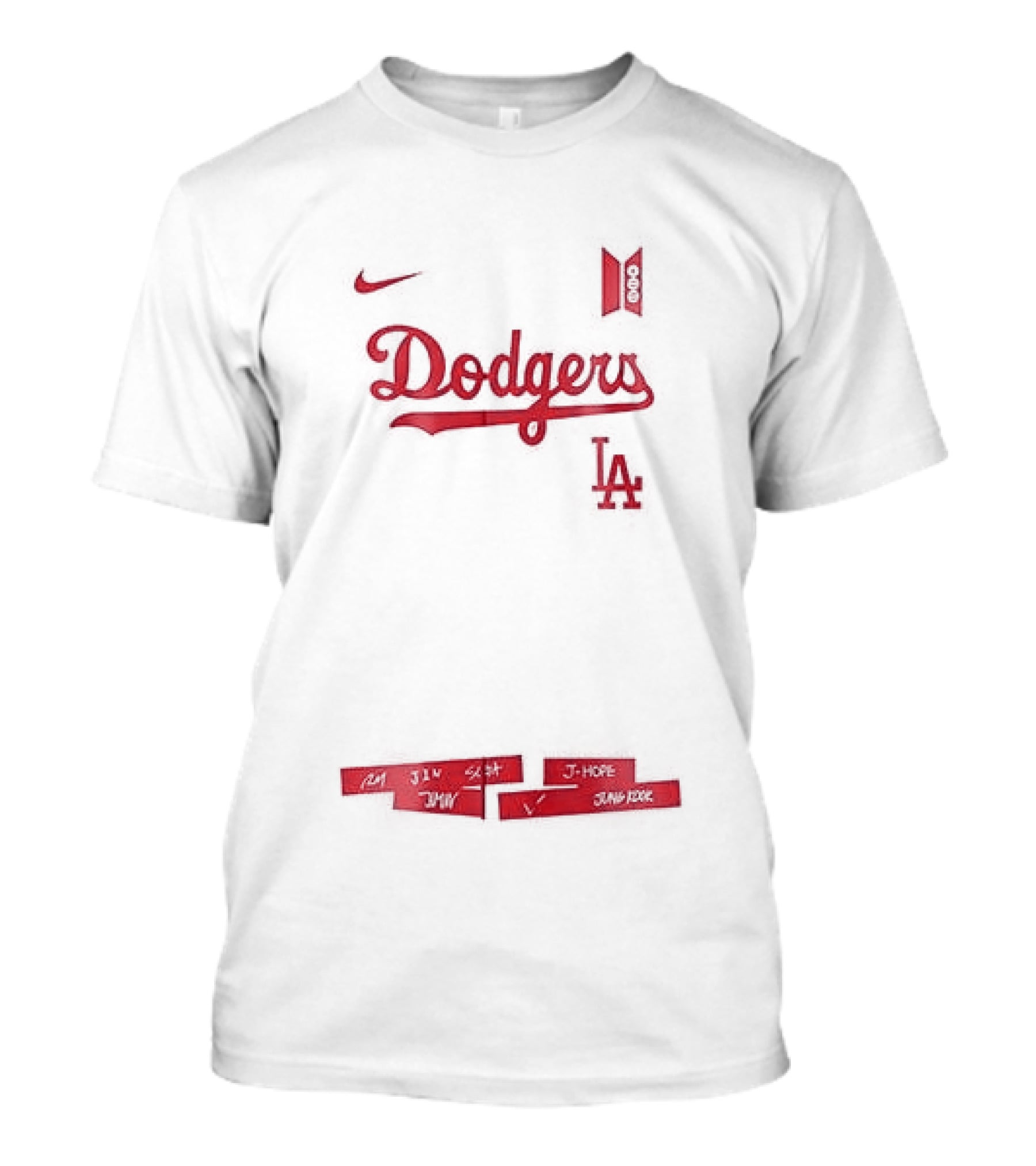 Los Angeles Dodgers BTS World Tour Tracklist Collaboration T-Shirt