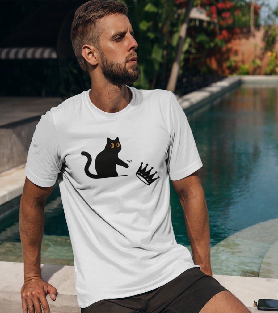 No Kings Cat 2026 Meme Black Cat And Crown T-Shirt