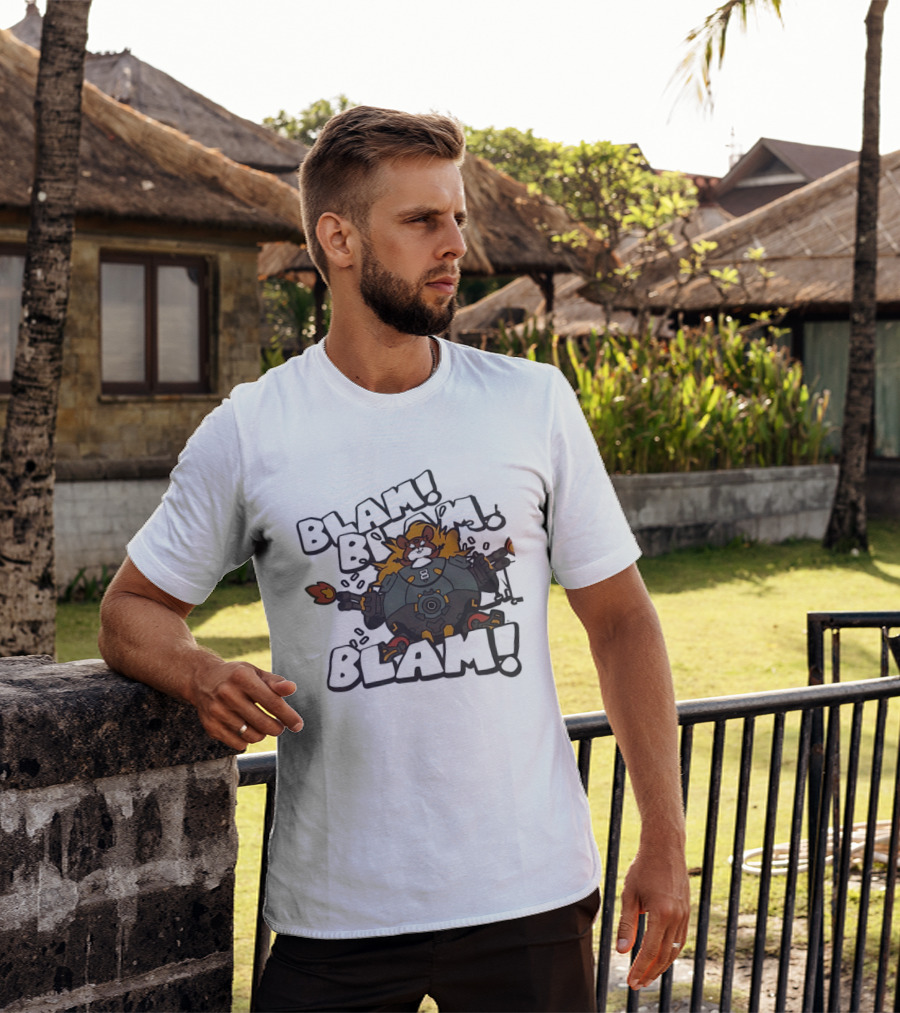 Wrecking Ball Blam Blam Blam Over Hamster Mech Action T-Shirt