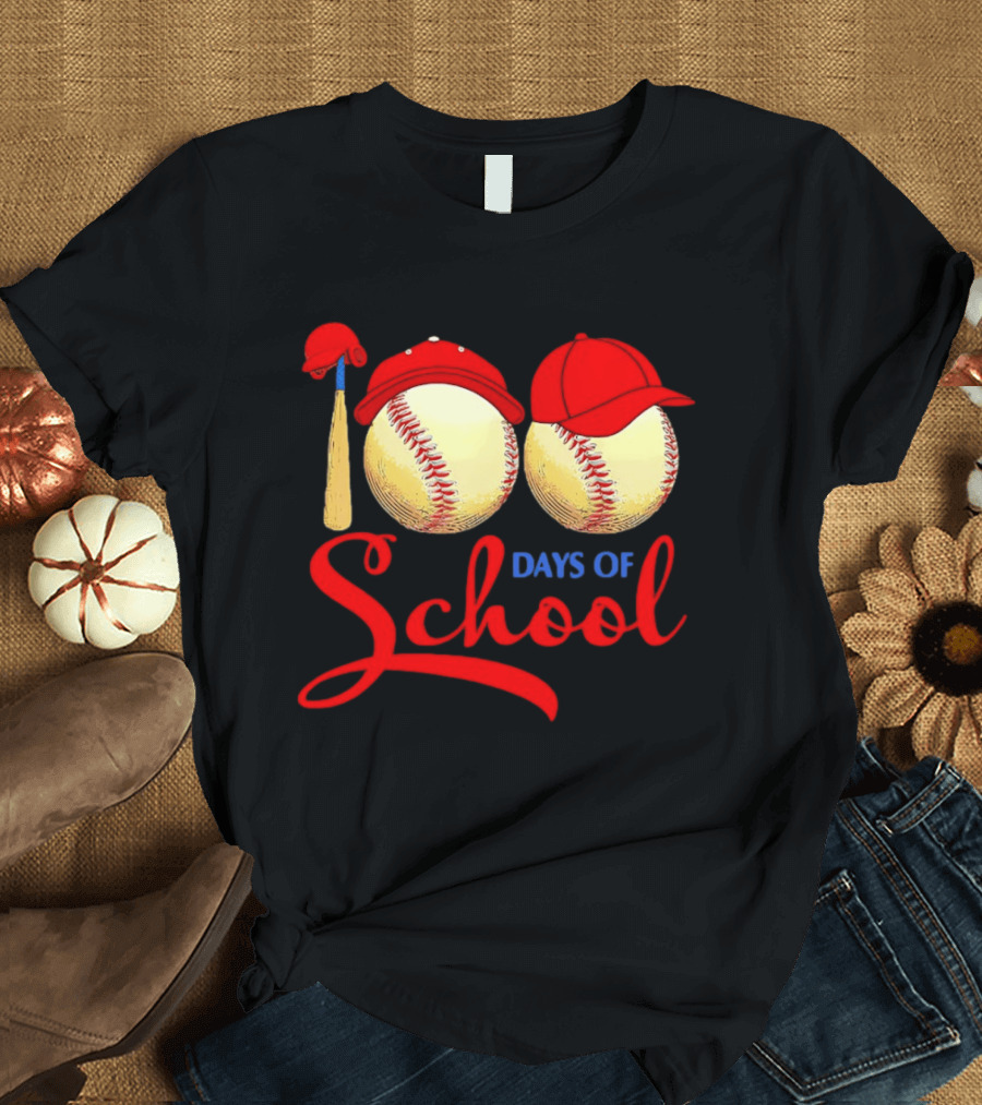 100 Days Of School Baseball Hat Celebration T-Shirt