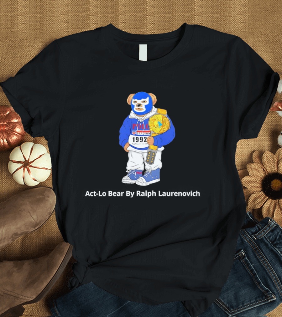 Polo Stadium 1992 Bear By Ralph Laurenovich With Wrestling Championship Belt T-Shirt
