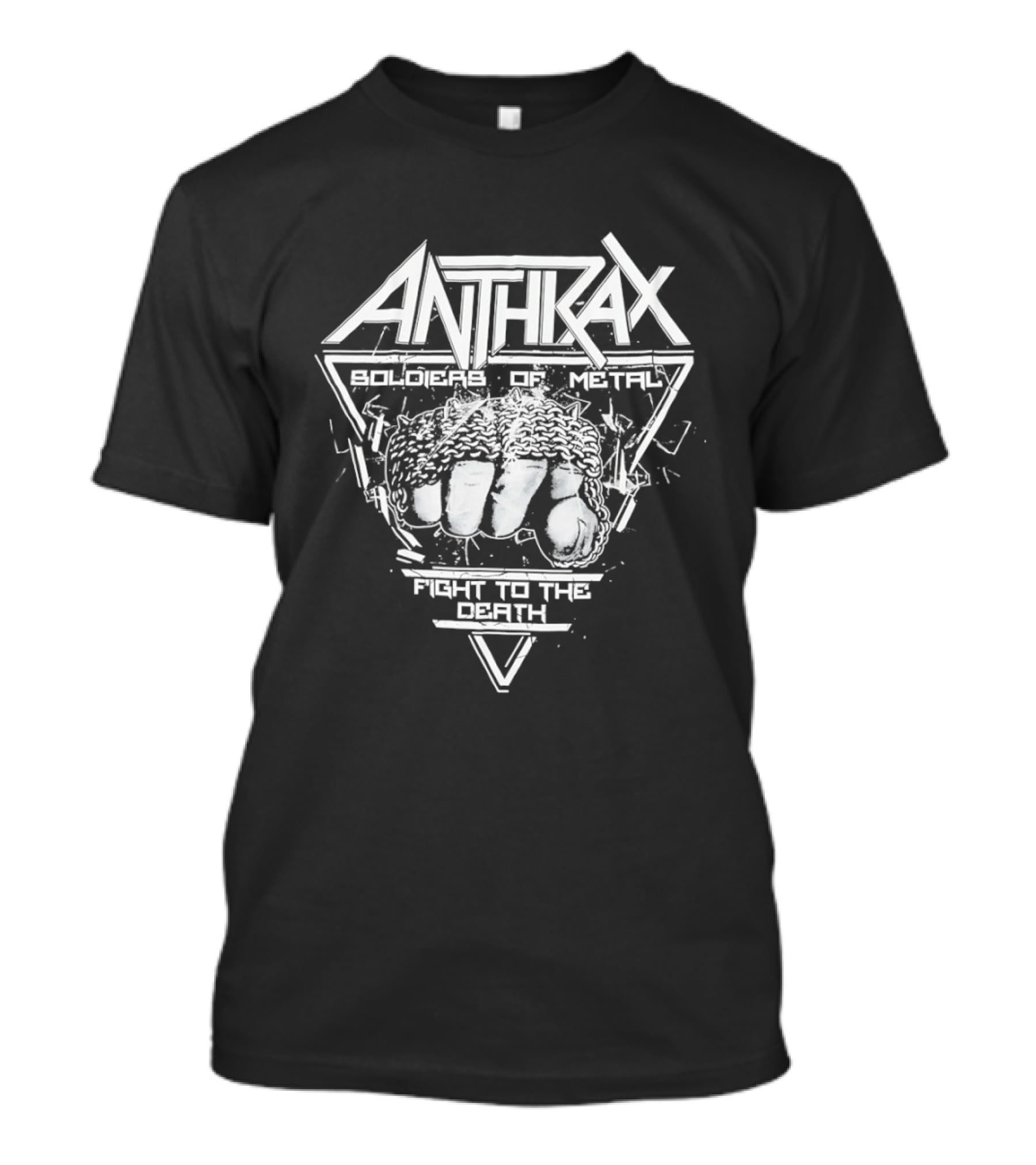 Anthrax Soldier Of Metal Fight To The Death Logo Clenched Fist Triangular T-Shirt