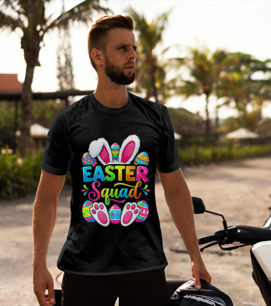Easter Squad Bunny Ears Colorful Egg Hunt Matching Family 2026 T-Shirt
