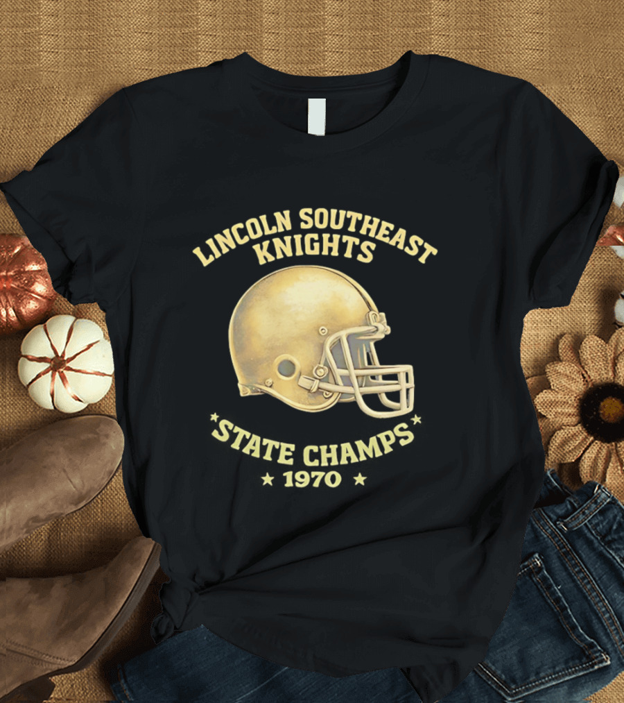 Lincoln Southeast Knights State Champs 1970 Helmet T-Shirt