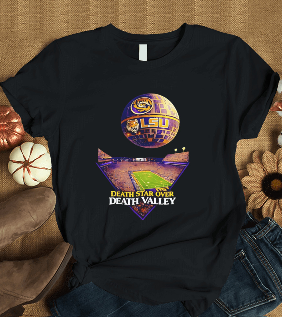 LSU Tigers Death Star Over Death Valley Stadium LSU T-Shirt