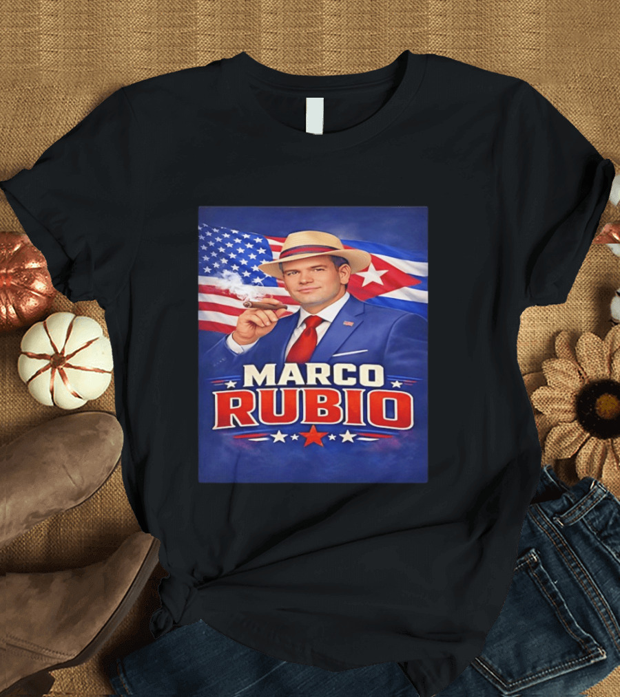 Marco Rubio Cigar USA American Cuban Flag T-Shirt