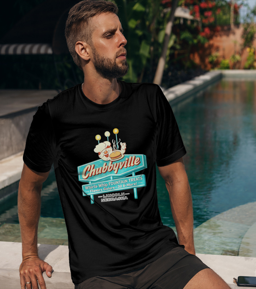 Chubbyville Whirla Whip Fountain Treats Flavors Galore 30 & More Lincoln Nebraska T-Shirt