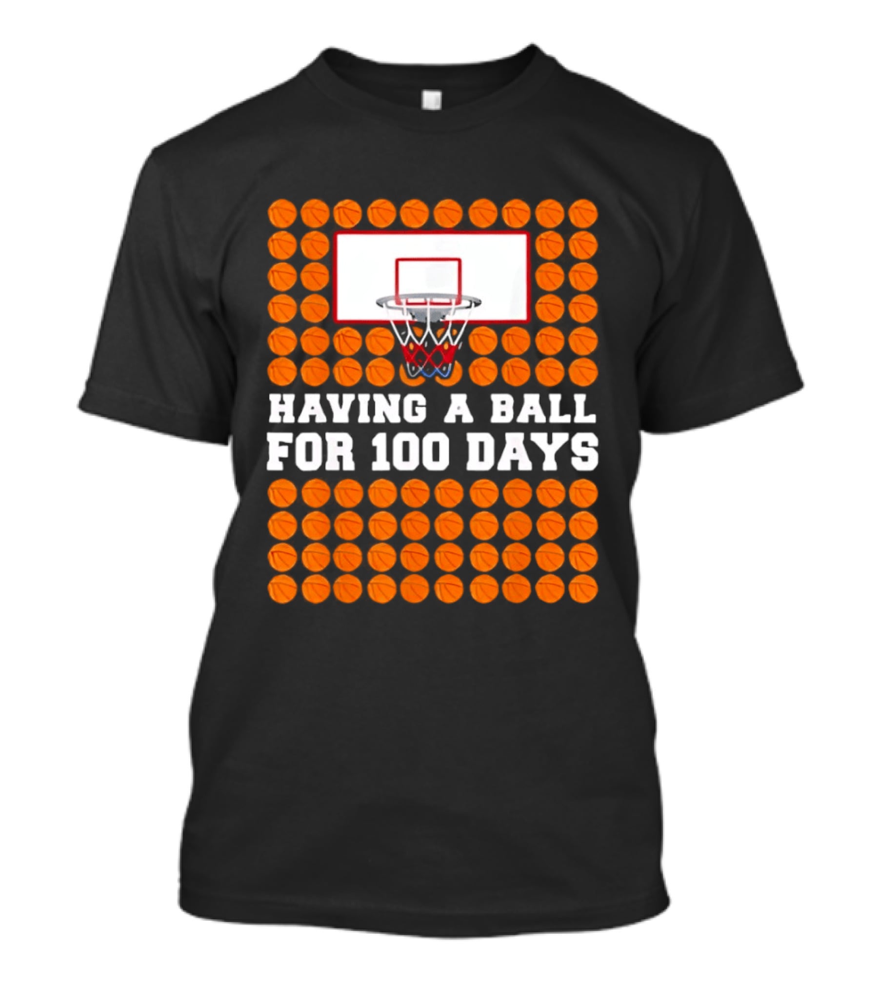100 Days Of School Basketball Fun 100th Day Balls T-Shirt