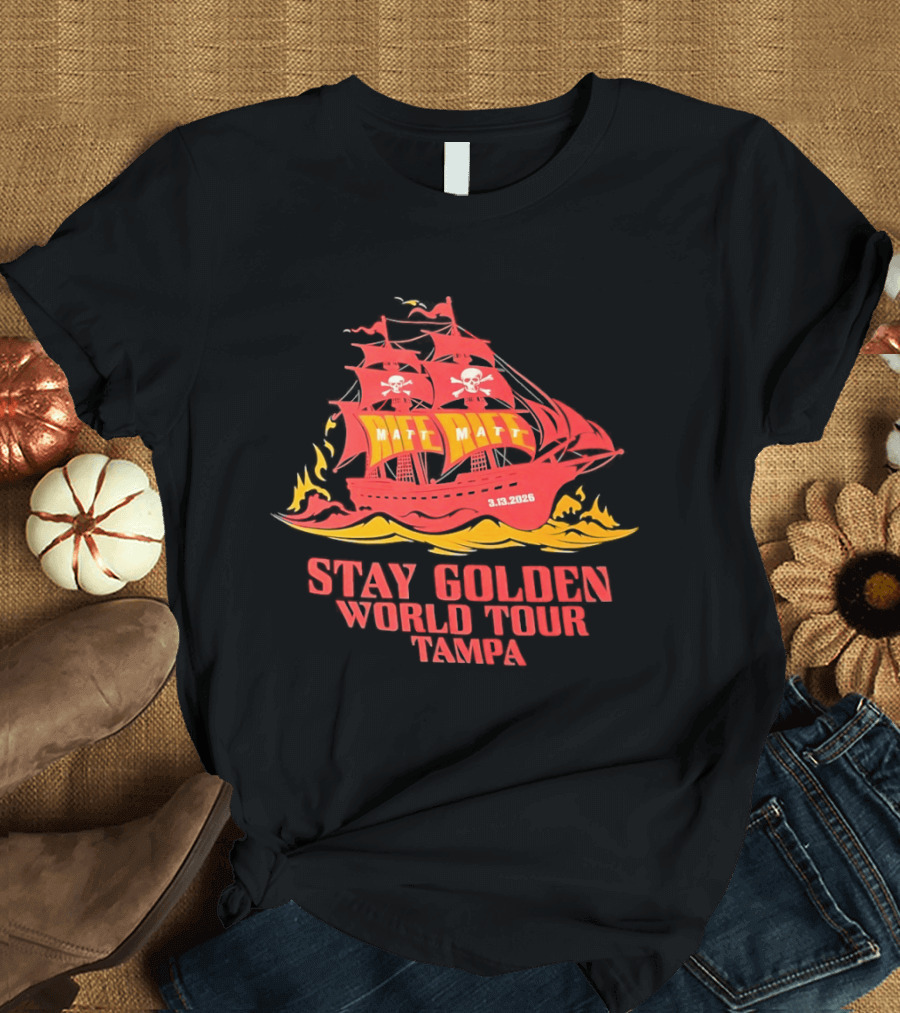 Matt Matt Stay Golden World Tour 3.13.2025 Tampa Pirate Ship T-Shirt