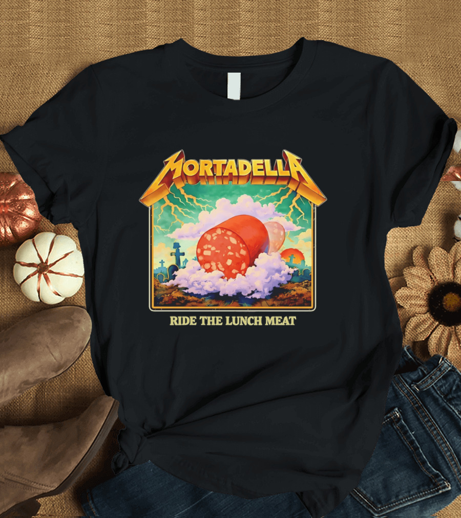 Mortadella Ride The Lunch Meat Clouds And Lightning Adventure T-Shirt