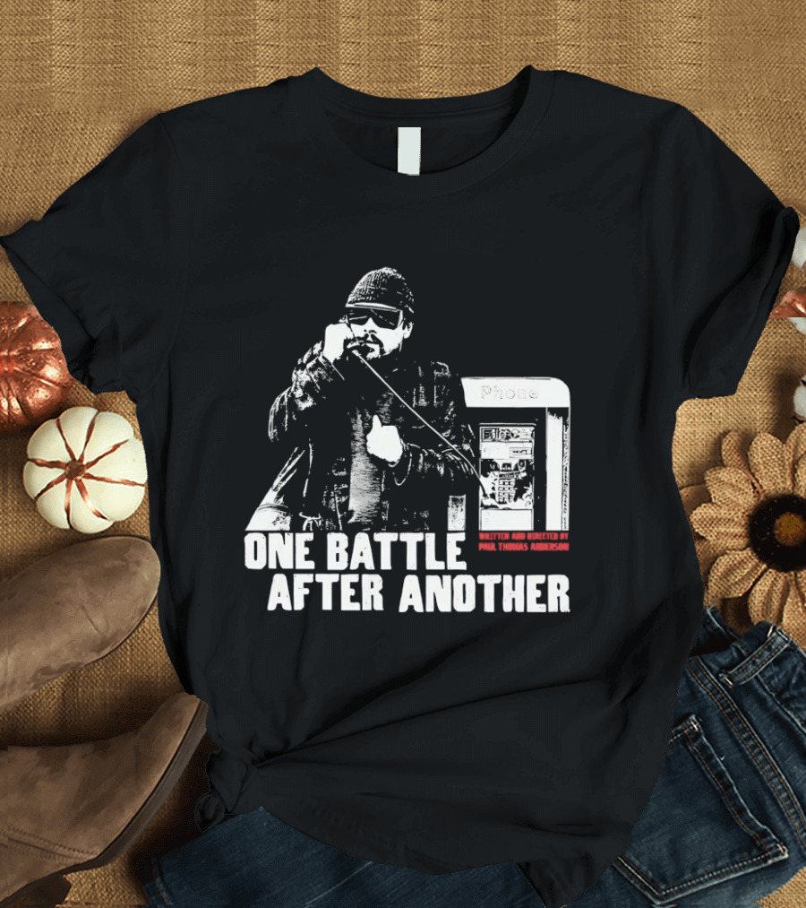 One Battle After Another Phone Booth Action T-Shirt